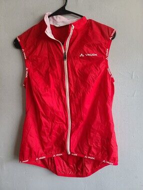 Women's Vaude size small red & white biking bicycle riding Air Vest II high-vis